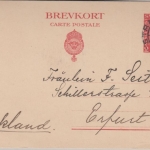 Schweden - 25 Ö. Ganzsache Karte Strangnas - Erfurt 1922