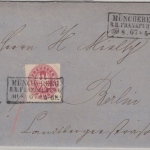 Preussen - 1 Sgr. Adler Brief Ra3 Müncheberg RB Frankfurt/Oder - Berlin 1867