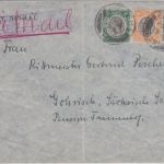 Tanganyika - 50+20+5 C. George V. Luftpostbrief Arusha - Moshi - Gohrisch 1934