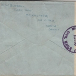 Uganda - Kitale 27. AUG 47 Luftpostbrief n. Wuppertal Zensur Retourvermerk