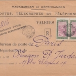 Madagaskar - 2x30 C. Landschaften Einschreibebrief Embositra - Paris 1930