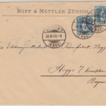 Schweiz - 2x25 Rp. steh. Helvetia Firmenbrief Zürich 7 - Hegge b. Kempten 1903