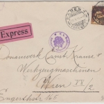 Schweiz - 70 Rp sitz. Helvetia Expressbrief n. ÖSTERREICH Baden 1915 Zensur