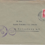 DR - 12 Pfg. Hkr. Dienstbrief (23) Brake - Oldenburg 12.4.45 !!
