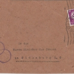 DR - 40 Pfg. Hkr. Päckchen-VORDERSEITE Brake - Oldenburg 20.1.45