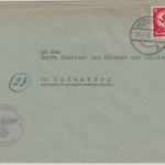 DR - 12 Pfg. Hkr. Dienstbrief Westerstede - Oldenburg 23.4.45 !!