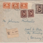 Ägypten - 40 Mill König Fuad u.a. Einschreibebrief Alexandrien Assel Stade 1934
