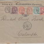 Ägypten - Franz. Post Alexandrien Brief n. INDIEN 1906