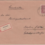 DR - 60 Pfg. Stephan y-Papier Einschreibebrief Helgoland - Berlin 1928