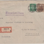 DR - 50 Pfg. Nothilfe Lübeck Holstentor Brief n. FRANKREICH Berlin 1932 n.