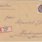 DR - 50 Pfg. Nothilfe Wappen II Einschreibebrief Kirchheim Teck - Nürtingen 1927