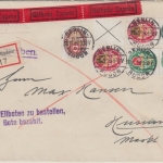 DR - Nothilfe Wappen Zusammendrucke u.a. Einschreiben Eilbrief Berlin-Rudow 1929