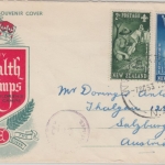 Neuseeland 1 1/2+2 P Health stamps 1953 Schmukkuvert FDC EST Invercargill 7 Oct