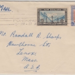 Neuseeland - 1'3 Sh. King George VI u.a. Luftpostbrief n USA Ponsonby Lenox 1950
