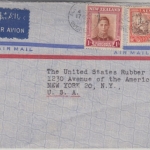 Neuseeland - 1 Sh. King Gorge VI. u.a. Luftpostbrief n. USA Auckland 1947