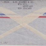 Neuseeland - 1 Sh. King Gorge VI. u.a. Luftpostbrief n. USA Auckland 1947
