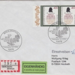 BRD - 2x400 Pfg. 200 J. Homöopathie Einschreiben Eigenhändig ESST Berlin 1996