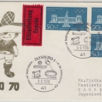 BRD - 3x50 Pfg. Olympiade München II Lupo-Eilbrief n. YUGOSLAWIEN SST Duisburg