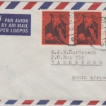 BRD - 3x30 Pfg. Franz v. Taxis Luftpostbrief n. SÜDAFRIKA Wiesbaden 1967 n.