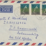 BRD - 3x30 Pfg. Dt. Evang. Kirchentag Luftpostbrief n. SÜDAFRIKA Wiesbaden 1973