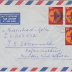 BRD - 3x30 Pfg. Adveniat Luftpostbrief n. SÜDAFRIKA Eberbach Saxonwold 1967