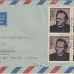 BRD - 4x20 Pfg. Söderblom Luftpostbrief n. SÜDAFRIKA Rantum Sylt Saxonwold 1966