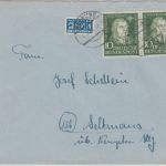 BRD - 2x10 Pfg. Luther Brief Raubling - Seltmans 1952