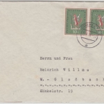BRD - 2x10 Pfg. Jugend Volkslieder Brief Kleve - M.Gladbach 1958