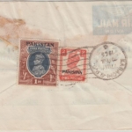 Pakistan - 1R.+2A. Georg VI. Überduck Luftpostbrief n. USA Karachi 1949 n.
