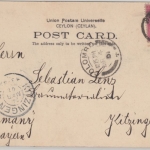Ceylon - 6 C. Victoria Greetings from Ceylon sw-AK Pettah - Kitzingen 1901