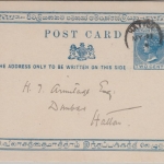 Ceylon - 2 C. Victoria Ganzsache Ortskarte Hatton 1894