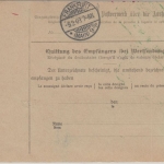 DR - 80 Pfg. Germania Perfin AvdN Paketkarte i.d. SCHWEIZ Remscheid Zürich 1908