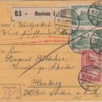 DR - 2x1,25+1 M. Reichspostamt Wertpaketkarte Mannheim - Heuberg 1921