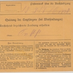 DR - 60 Pfg Germania Kriegsdruck a-Farbe Paketkarte Oberweimar Dansenberg 1917