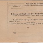 DR - 1 M. Reichspostamt u.a. Paketkarte n. BULGARIEN Triebes - Rustschuck 1915
