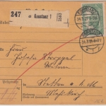 DR - 1,25 M. Reichspostamt Einzelfrankatur Paketkarte Konstanz - Stetten 1921
