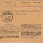 DR - 1,25 M. Reichspostamt Einzelfrankatur Paketkarte Konstanz - Stetten 1921