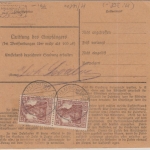 DR - 2x35 Pfg Germania c-Farbe !! Nachnahme Wertpaketkarte Hamborn 1920 n.