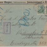 DR - 2x5 Pfg. Germania Brief n. USA Sondertarif ! KOS Immenstaad Washington 1910