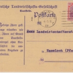 DR - 1 1/4 M. Germania Perfin DLG Karte Berlin Hasloch 1922