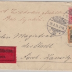 DR - 10+25 Pfg. Germania Eilbrief Berlin NW52 (Rohrpost) - Forst (Lausitz) 1913