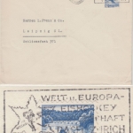 Schweiz - Eishockey WM 1939 Maschinen-Werbestempel Brief Zürich Leipzig 1939