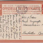 Schweiz - 50. Eidgen. Turnfest Luzern 1928 farb Sonderkarte Luzern - Berlin 1928