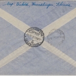 Schweiz - 4x20 C. Freimarken Luftpost Einschreibebrief n. RUMÄNIEN Kreuzlingen