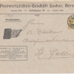Schweiz - 2 C. Privatganzsache Postwertzeichen-Geschäft Locher Bern 1909