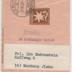 Schweiz - 5 C Edelweiß Ganzsache Streifband Drucksache z. erm Gebühr Zürich 1957