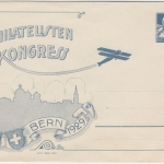 Schweiz - Philatelisten Kongress Bern 1929 10/20/30 C. 3 Privatganzsachen ungebr