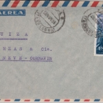 Spanien - 3 Pta. Alzamiento Nacional Luftpostbrief i.d. SCHWEIZ Valls Genf 1956