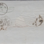 Türkei österr. Post - Constantinopel 23/8 K1 desinfizierter Brief n Düren 1855