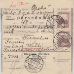 Lettland - 2x40 S. Verfassung Postanweisung Riga - Valle 1937